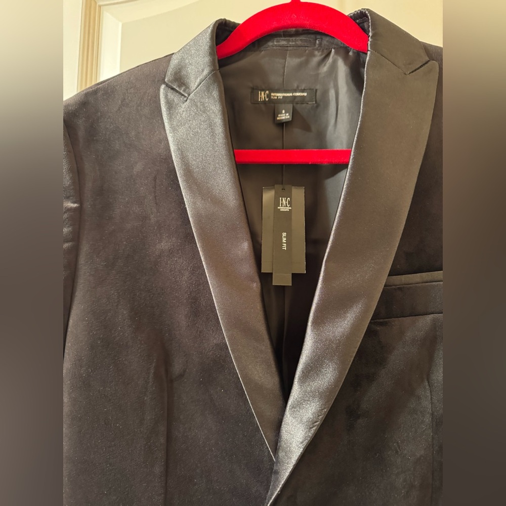 INC International Concepts Black Women’s Satin Trim Tuxedo Blazer Size Small NWT - Picture 3 of 11